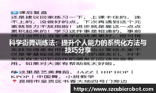 科学街舞训练法：提升个人能力的系统化方法与技巧分享